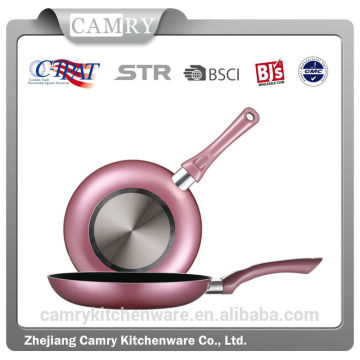 aluminium fry pan with pink color