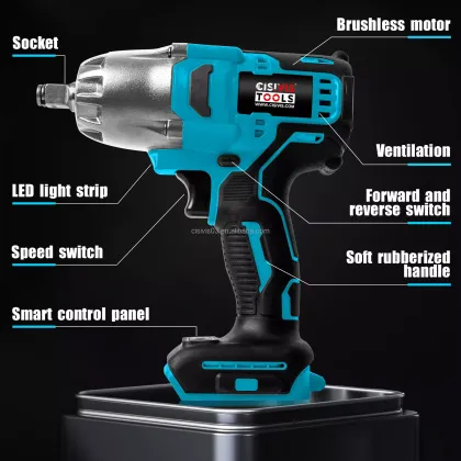 Cisivis 1/2" Cordless Wrench - 750NM Impact Wrench Drill for Makita 18V & DeWalt 20V