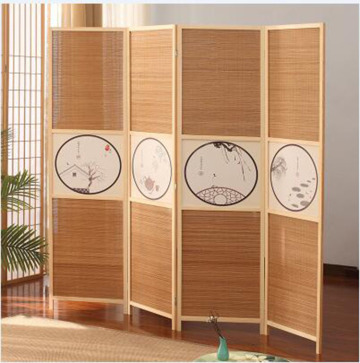 Folding Wood Bamboo Divider Room Divider Privacy Screen