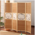 Folding Wood Bamboo Divider Room Divider Privacy Screen