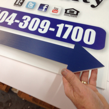Arrow Point Cut Out Graphics Print Board Sign