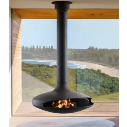 Hanging Wood Fireplace Bed with Built in Living Room Fireplace