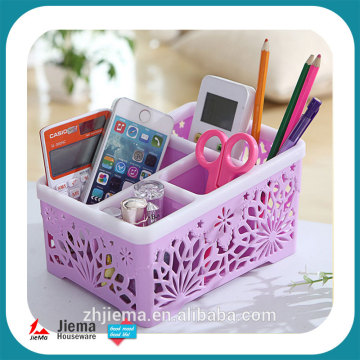 4 Slots plastic storage box case stationery pencil pen holder