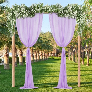 Purple Silky Soft Woven Backdrop Curtain for Wedding Stage Decoration