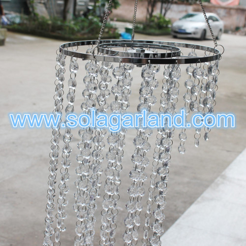 31 &quot;alto faux cristal com cercadura pendente pendurado candelabro