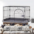 Jaula plegable de alambre de hierro para perros, puerta bloqueable, bandeja de plástico, perrera Rectangular pintada para viajes en interiores y exteriores
