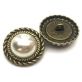 Botones de metal al por mayor botones decorativos redondos de perlas