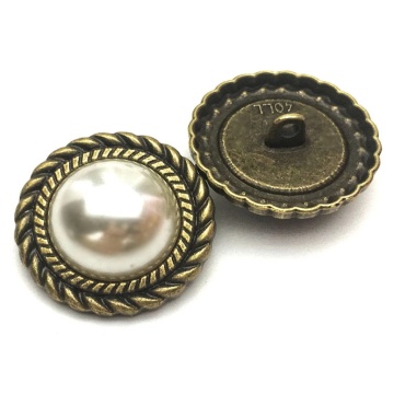 Wholesale metal buttons pearl round decorative buttons