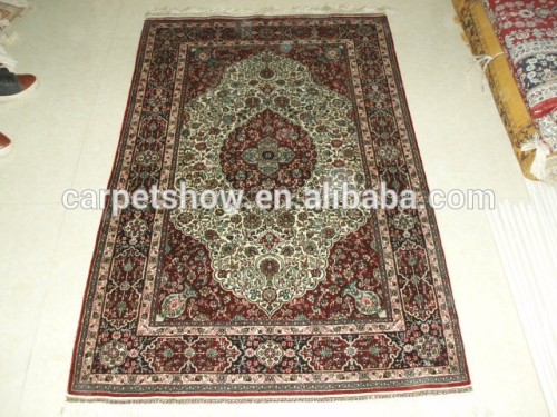3.5 ft Stock design Hand Knotted Double Knots Carpet silk rugs