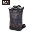 Afficier Holographic Luminal Fashion Géométrique Géométrique Sac à dos Outdoor Loissire PU Backpack École d'école