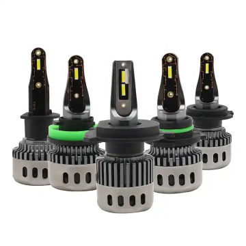 High Power 24W/48W LED Headlamp Bulbs for Cars - 6000K H4/H7/H11/9005/9006 with CSP Chip and Fan