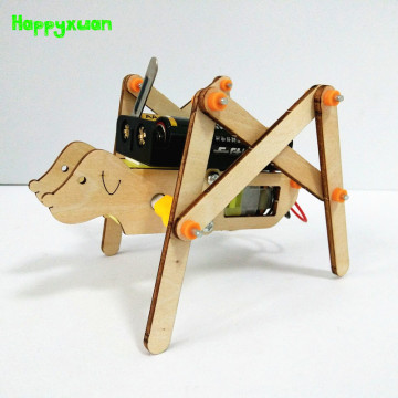 Happyxuan DIY Walking Robot Kits Dog Physics Educational Electric Science Toy Experiments Kid Scientist Discovery Gifts Teenager