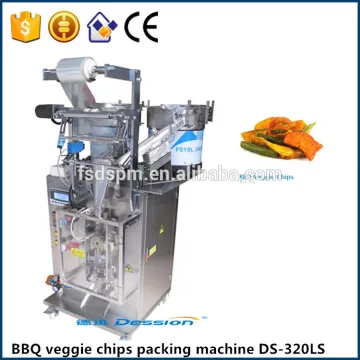 73gBBQ veggie chips snack food pouch low cost full 304 Staniless steel semi automatic vertical filling packing machine supplier