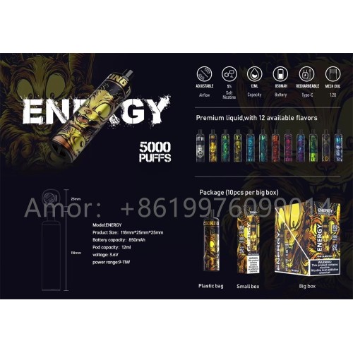 ENERGY Disposable Vape 5000puffs Rechargeable