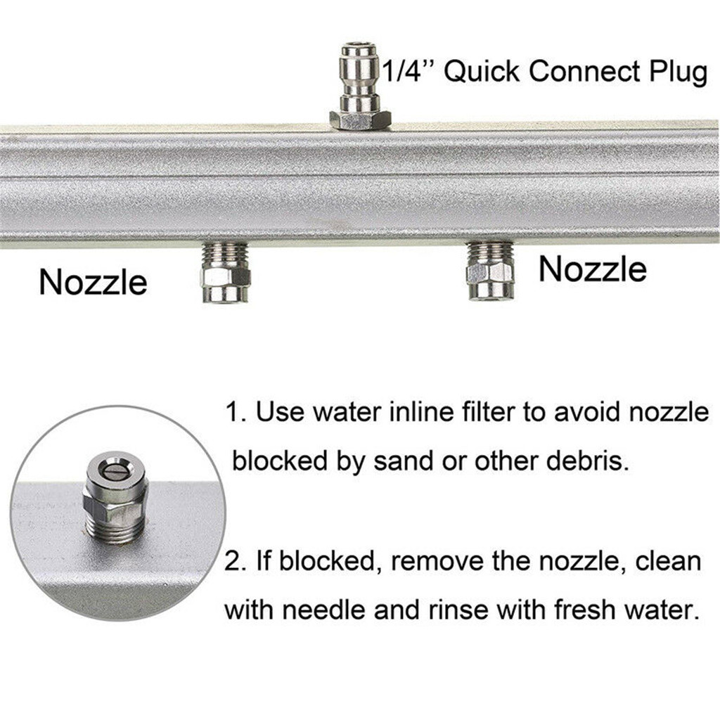 Hochdruckauto -Waschmaschine 4 Düsen Auto -Fahrwerk Fahrgestell Reiniger Wasserpistole Bodenwäsche Besen mit 1/4 "Stecker