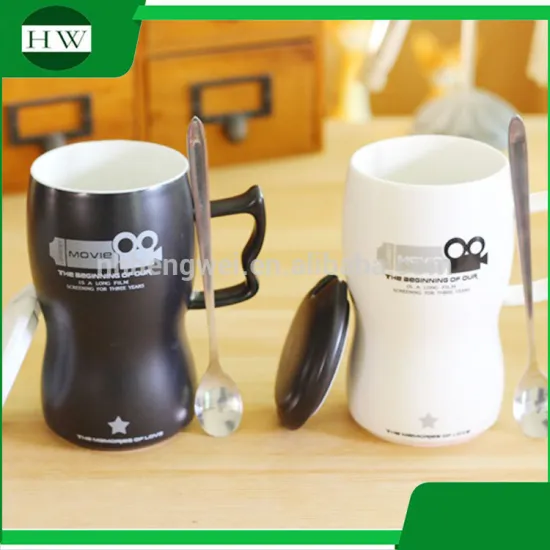 creative wholesale movie water tea milk coffee mug cup with handle and lid and spoon