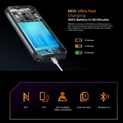 Oukitel WP21 Ultra: 12GB+256GB, 6.8inch MTK Helio G99, NFC, 4G, Thermal Imaging Camera