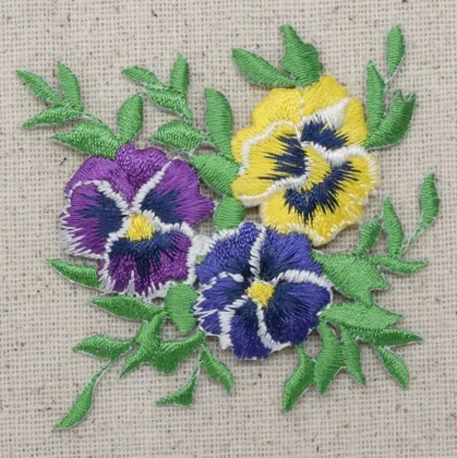 Unique Garden's Best Delight Pansy Embroidered Patch