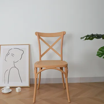 Modern Plastic Cross Restaurant Dining Chair