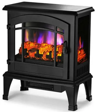 20inch Free Standing Portable Electric Stove Indoor Heater Fireplace with 3 Side View