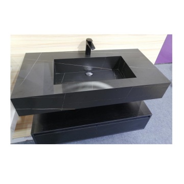 MODERNO MODERNO VERA BLACO E BLANCO PER MARBLE SINTERIE SINTERE VANITY TOP E SET SINK