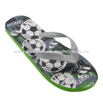 Customized Printed Men's Flip-flop, Made of PVC Upper/Rubber Sole