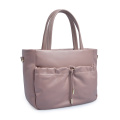 Mercer Pebbled Leather Top Griff Flap Tote Bag