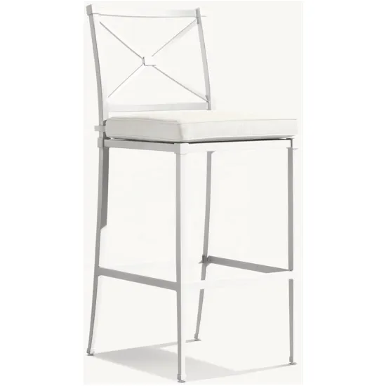 Durable Rust-Resistant White Aluminum Stool for Hotels and Restaurants - Factory Direct Sales