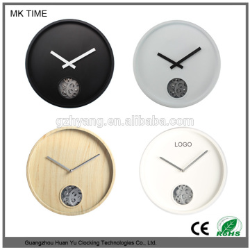 Fashion design patented 12 inch ABS wall clock with gear for home decoration