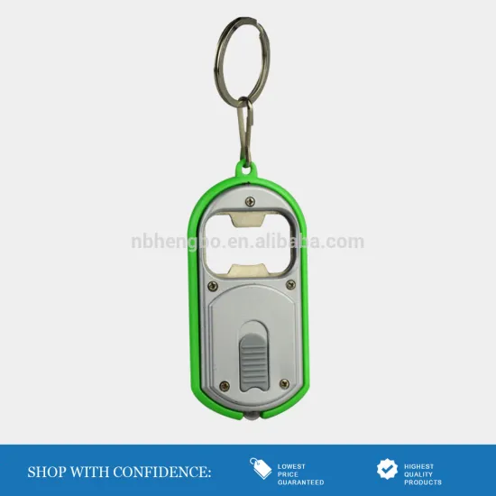 cheap plastic bright led bottle opener keychain