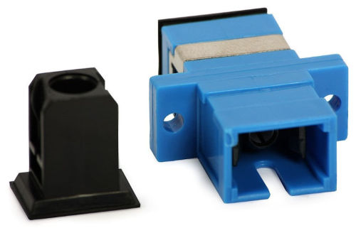 Square Sx Sm Optical Adapter Iec Standard With Zinc Alloy And Plastic Housing