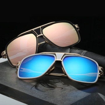 Nuevas gafas de sol de gran tamaño de metal unisex - Shades de diseño de lujo UV400