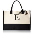 Initial Name Text Valentines Gift Canvas Tote Bags
