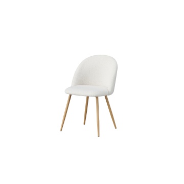 Cadeira moderna de tecido de pelúcia com pernas de aço resistente