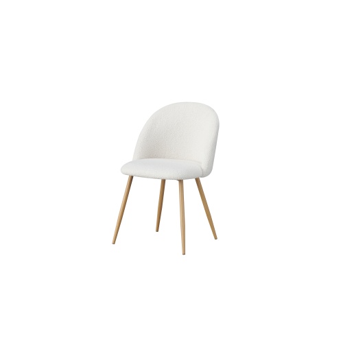 Silla de tela de felpa moderna con patas de acero resistentes