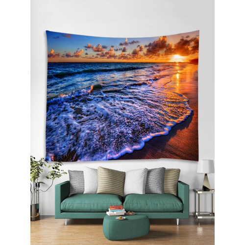 Tapestry Wall Hanging Ocean Sea Wave Sea Coast Beach Series Tapestry Sunrise Sunset Dusk Tapestry for Bedroom Home Dorm Decor