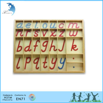 Preschool Wooden Educational Montessori Material EN71 Language Toy Large movable alphabet D'Nealian