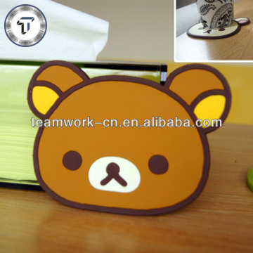 Novelty animal shape bear silicone glass coaster