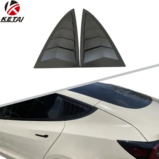 Quarter Style Side Window Louver Matte Black for Tesla Model 3