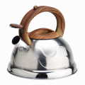 Stainless steel stovetop teakettle woodlike softtouch handle