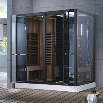 Dry Sauna Cabin Enclosure Wet Steam Shower Room Combination