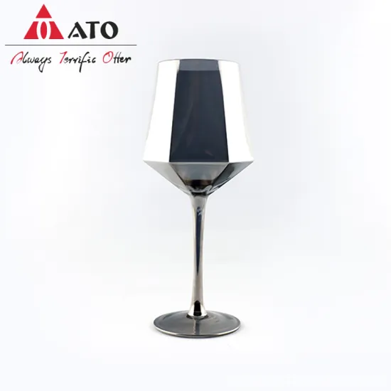 Polygonal Angle Wine Glass With Smoky Grey