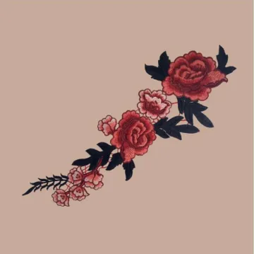 Custom Rose Applique Embroidery Flower Patches