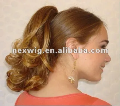 Fashion Fake Claw clip or drawstring Hair Ponytails