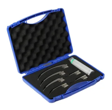 Medical Reusable Fiber Optic Laryngoscope with Blades for Airway Intubation in Hospitals