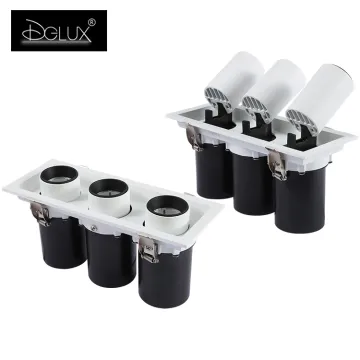 DGLUX Adjustable Aluminum COB Three Heads Recessed LED Down Light