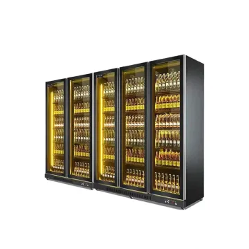1 Door 2 Doors 3 Doors Supermarket Commercial Refrigerator Vegetable Fruit Cake Display Freezer Black LED Beer Showcase