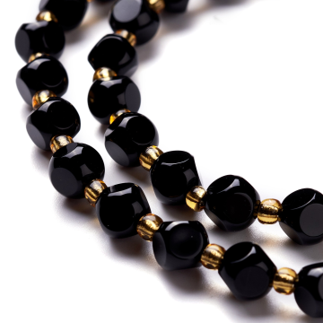 PandaHall Black Onyx Six-Sided Dice Seed Beads: Celestial Theme Craft Supplies