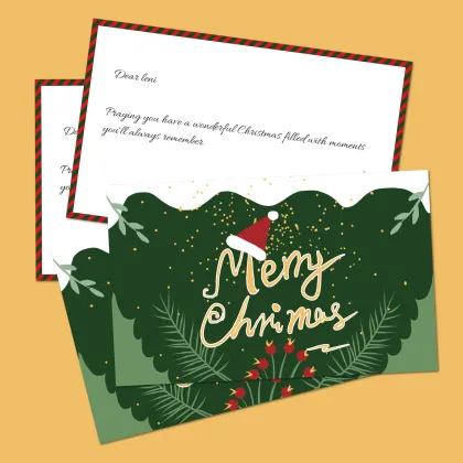 Custom Hand-Written Christmas Cards - Double Sided Printable Greeting Cards