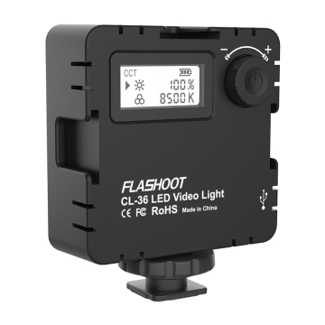 Professional FLASHOOT Mini LED Fill Light for Camera: Bi-color Video Lighting with LCD Display, 2000mAh Battery - Perfect for TikTok and YouTube Content Creation (CE & ROHS Certified)
